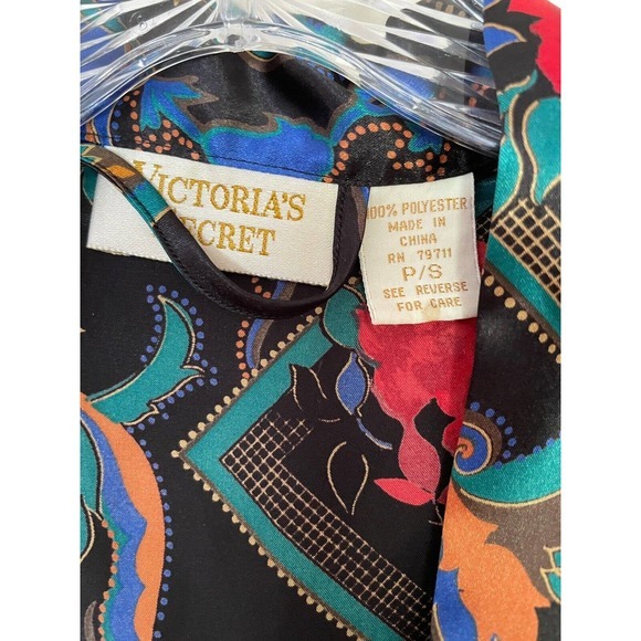 Vintage Victoria's Secret Gold Label Satin Floral Baroque Kimono Robe Size Small - Picture 7 of 9